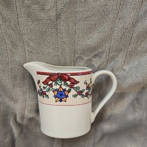 Ceramic Pitcher with Star and Floral Design